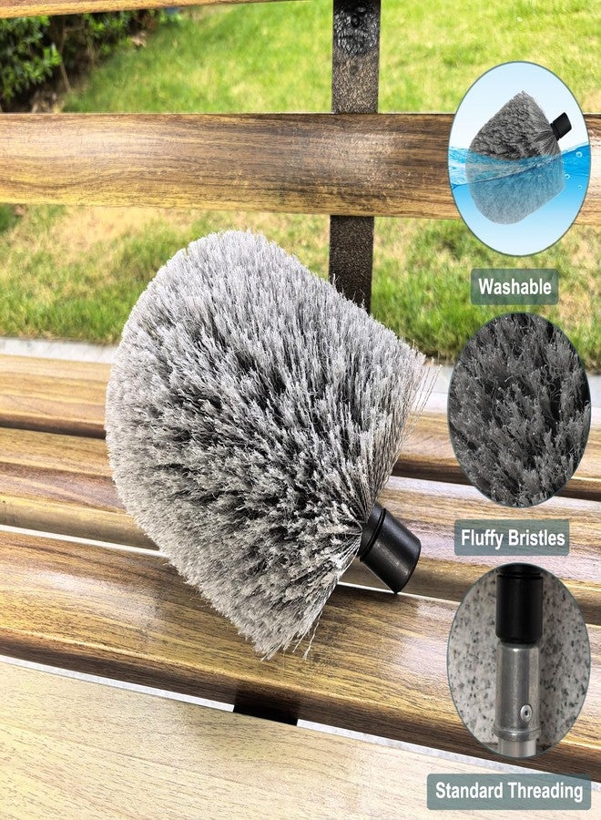 Tonmp 2 Pack Twist-On Cobweb Duster Head, Fits Standard 3/4 inch Threaded Poles, Attachment Spider Web Duster for Outdoor & Indoor Cleaning (Grey) - Image 3